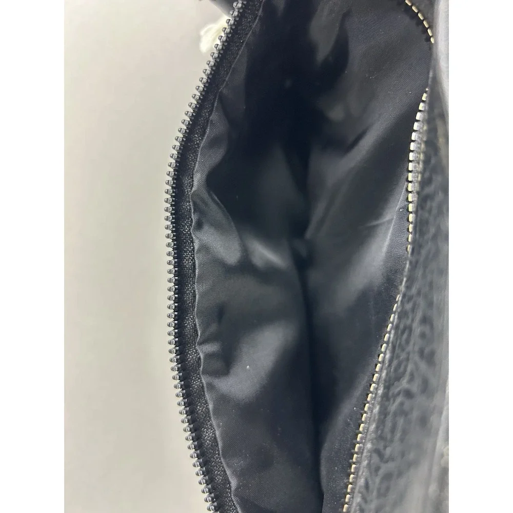 Aeropostale Black Faux Leather Zipper Pouch Cosmetic Clutch‎ Aero Bag NWT